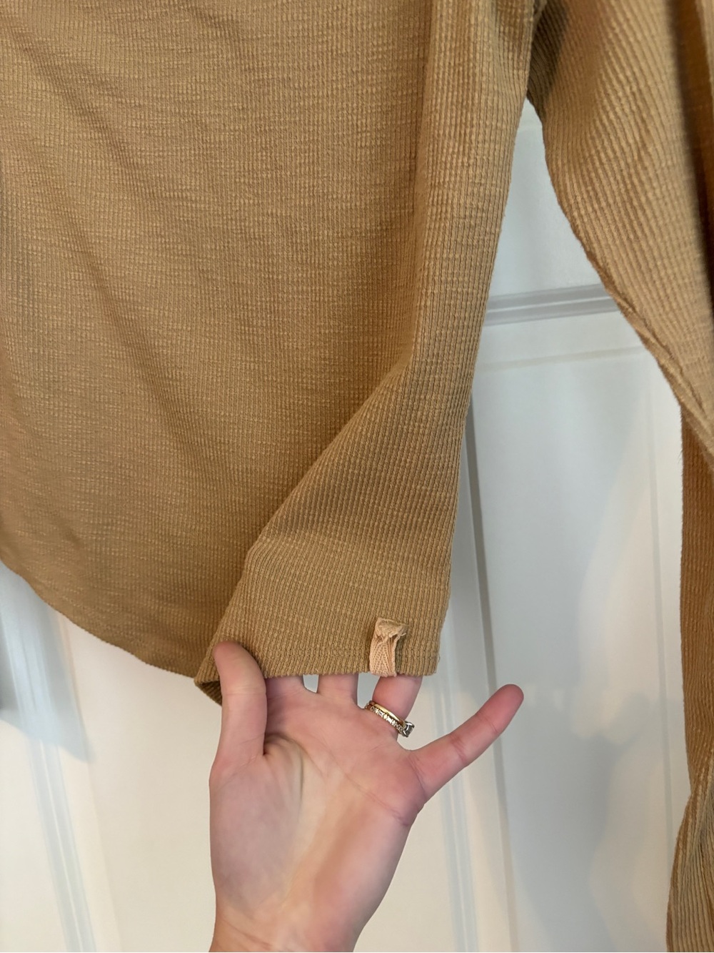 Free People Addie Layering Top Women’s Medium Off the Shoulder Tan Going Out - Picture 6 of 8